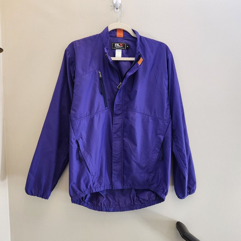 RLX Polo Sport Women's Purple Full Zip Vented Windbreaker Jacket Sz M Outdoor